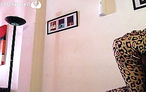 Naughty babysitter teases with her stunning body
