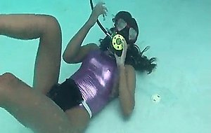 Scuba girls buddy breathing 