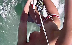 Hot erotic pose on the boat