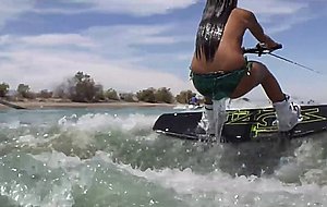 Hot erotic pose on the boat