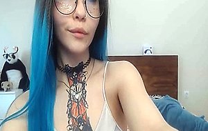 Blue Haired Vixen Engaged To A High Sexually Pleasure Live