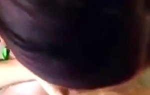 British girl sucking cock. cum on her tits