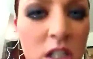 British girl sucking cock. cum on her tits