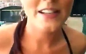 British girl sucking cock. cum on her tits