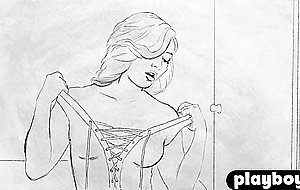 Lingerie put blonde babes sexy body in the first plan