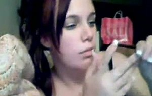 Stickam teen rubbing herself