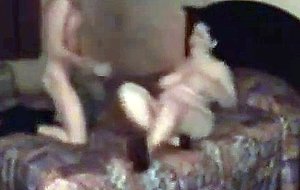 Bbw fucked on bed wearing heels