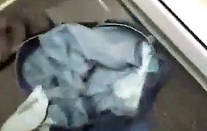 Teen bj and doggystyle in a changing room