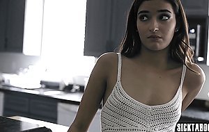 Petite teen needs stepdads huge dick into her mouth