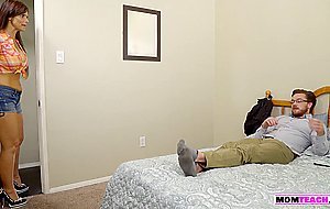 Hot MILF spanks her stepson and...