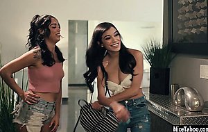 Young Latina sucked guys big big penis before hardcore sex action