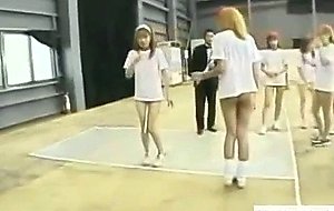 Subtitled bottomless japanese gyaru group baton relay