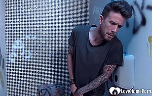 Amateur couple fucks hardcore in the bathroom