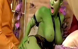 Gorgeous brunette alien getting fucked