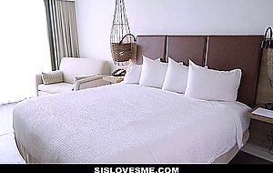Sislovesme sweet latin teen takes a honey load from big dick stepbro