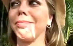 Busty milf gets a load