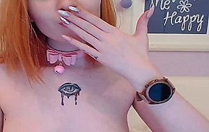 Babe in Sailor Moon Dress Fucks her Pussy