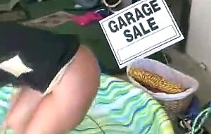Garage sale milf roped up for...