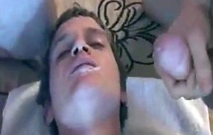 Guy cum shot om face