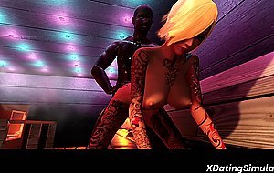 3D blonde gets BBC sex doggystyle