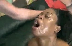 Ebony teen hardcore throat and pussy fuck