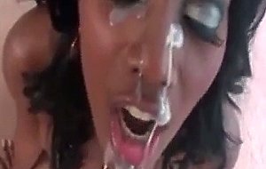 Ebony pov deepthroat action