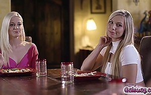Curious babes ElenaAidra and Charlotte going lesbian