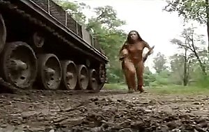 Nude hotties driving a tank!