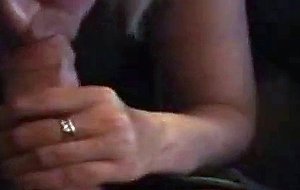 Blowjob and swallow sperm from horny blonde