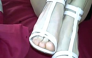 Cumming on her sexy foot