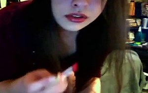 Teen ts poses by webcam