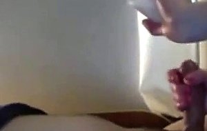 Hot ball slapping handjob with ruined orgasm