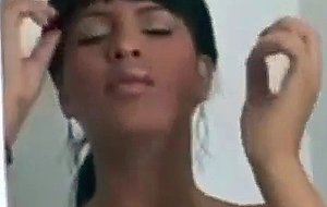 Naughty brunette with small tits wanking
