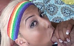 Blonde latina desiree lopez sucks off her personal trainer