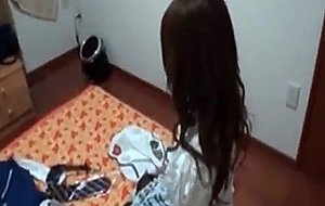 Arroused asian teen gets fucked doggie in bed