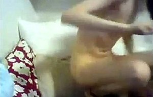 Amateur teen tranny wanking her dick