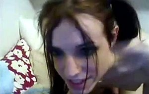 Amateur teen tranny wanking her dick