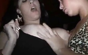 Slutty girls show pussy at the club