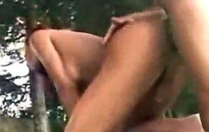 Busty tranny outdoor nailing & creaming
