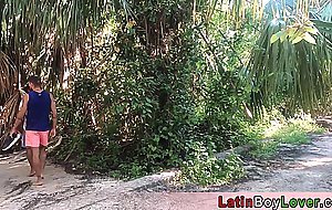 Secret spot for three amateur latin gays by the beach