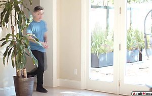 Stepmom catches stepson fucking busty milf neighbor n joins