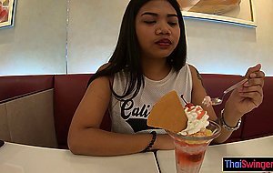 Sweet big ass Asian teen sucking guys big candy before rough doggystyle