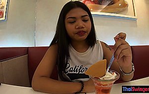 Sweet big ass Asian teen sucking guys big candy before rough doggystyle