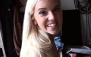 Halle von shows her tight smooth pussy to the camera