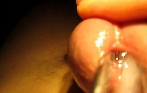 Urethral sounding and stretching with cumshot
