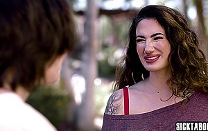 Big tits Arabelle Raphael loves dick but she enjoyed and babes wet pussy