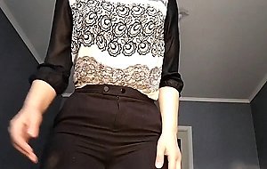 Black1cat12, masturbates and caresses her body at work