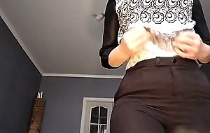 Black1cat12, masturbates and caresses her body at work