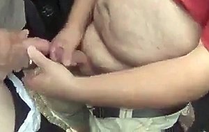 Two guys car park wanking fun