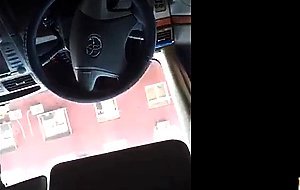 Korean girl playing with small cock in car
